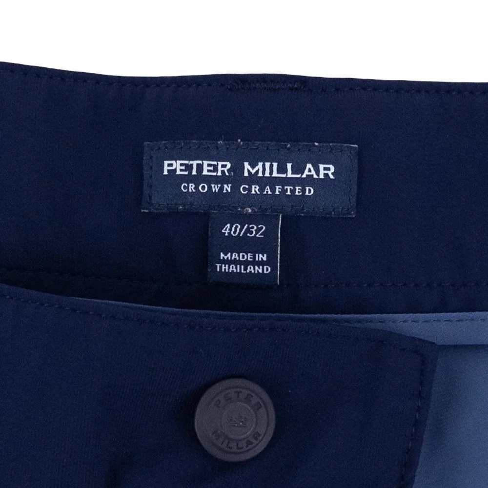 Peter Millar Mens 40x31 Bingham Performance Five-Pocket Pant Trousers Navy Blue